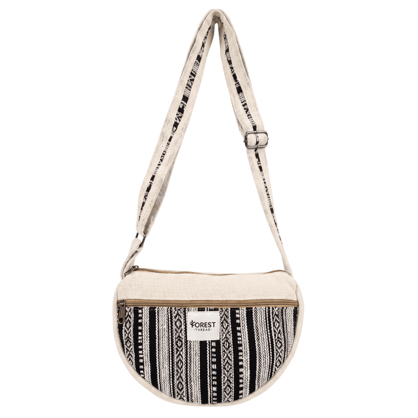 Crescent Sling Bag (Black & White Tribal)