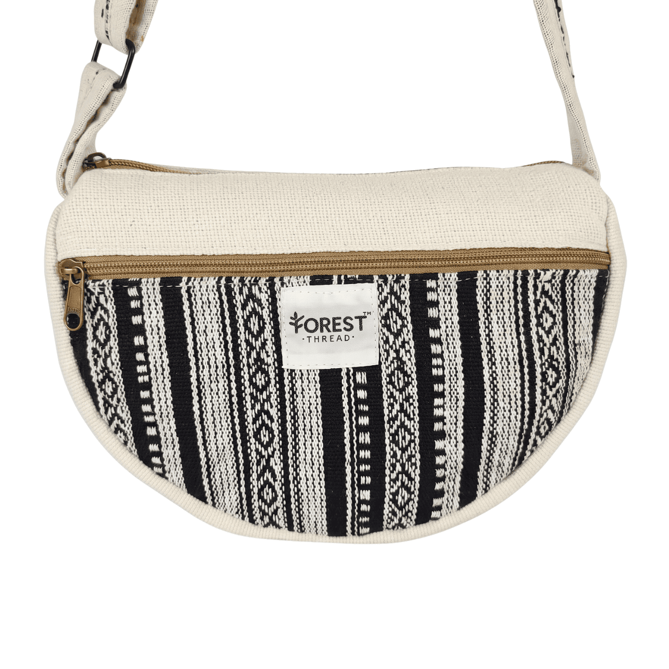 Crescent Sling Bag (Black & White Tribal)