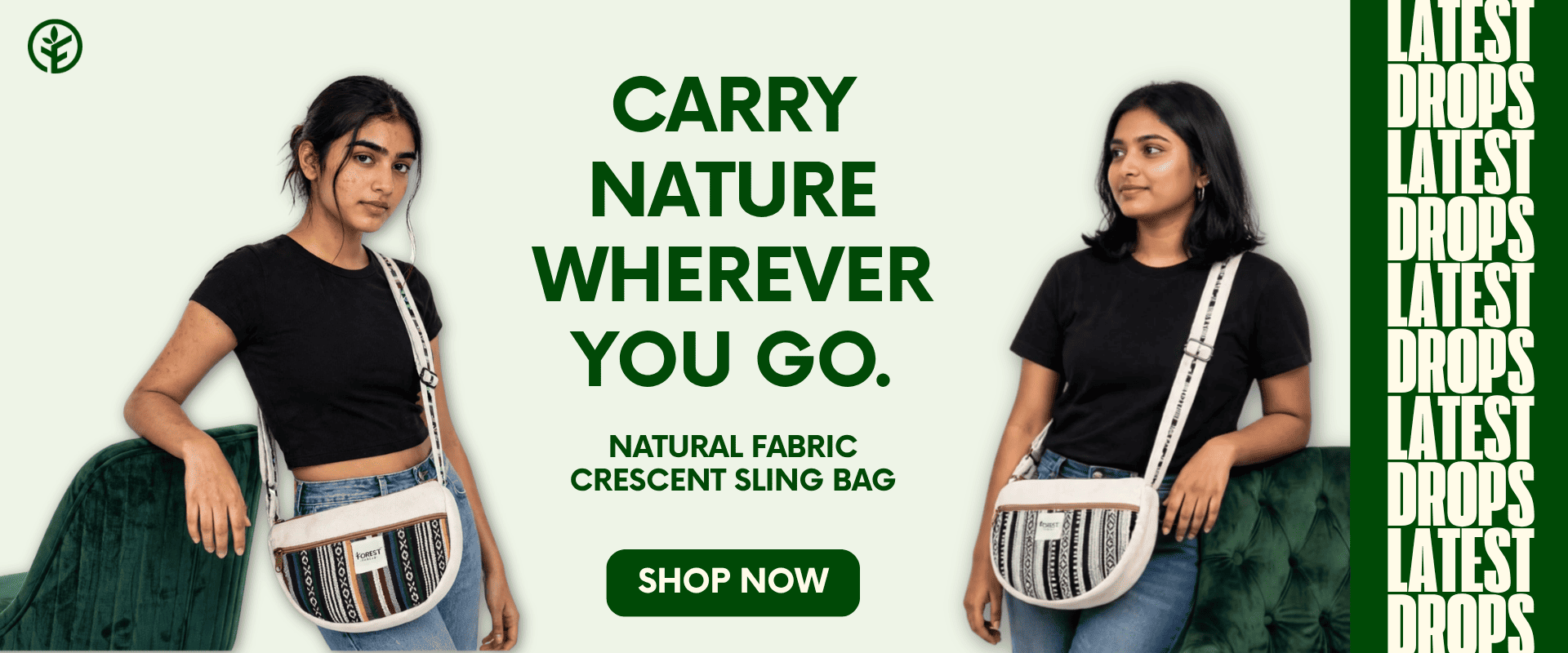 Forest Thread Crescent Sling Bags